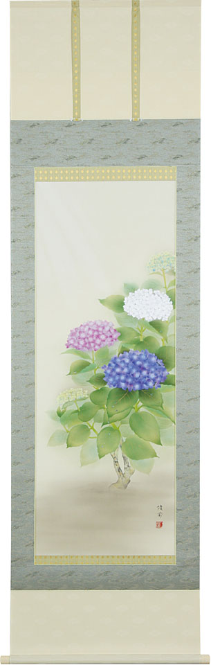 楽天市場】【限定有名作家作品】掛軸 掛け軸 夏用 紫陽花 鈴木優莉 尺