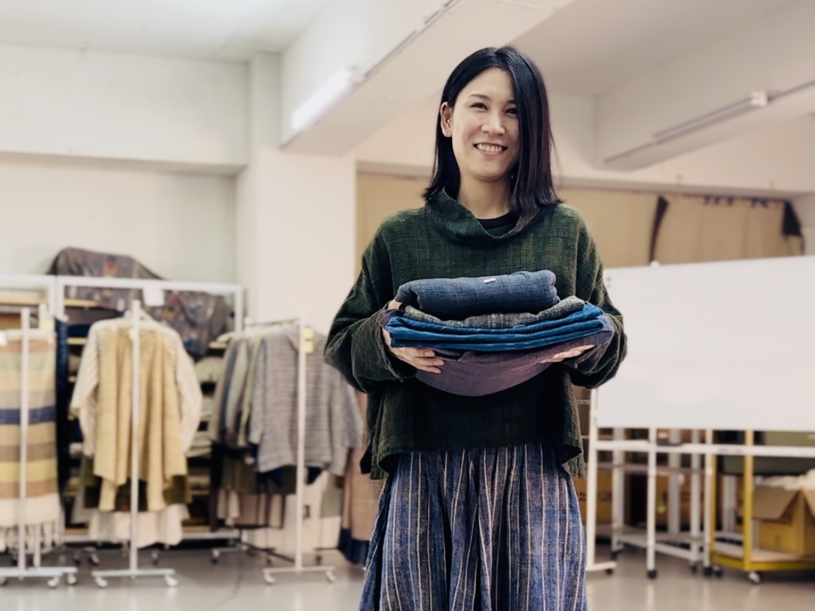 うさとの服 usaato ヘンプコットン 紫絣 フード付コート新品タグ付