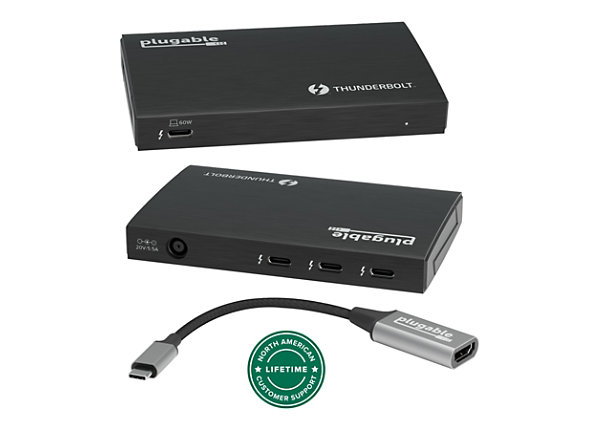 Plugable Thunderbolt 4 Hub - 4-in-1 Pure USB-C Design - Includes