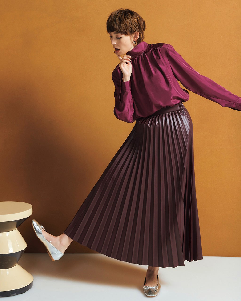 三色ストライプのスカートPLEATS PLEASE ISSEY PLEATS PLEASE プリーツ