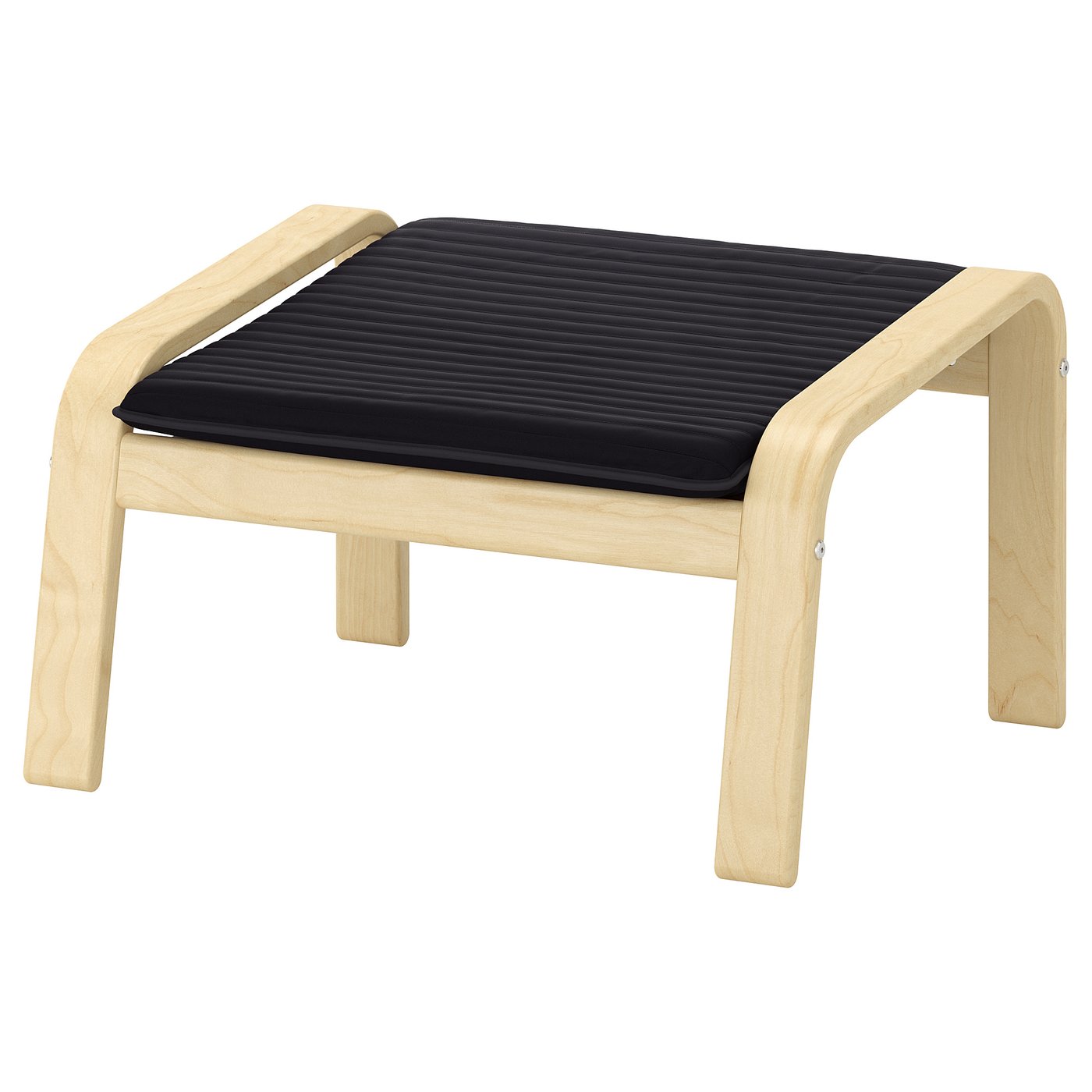 POÄNG ポエング オットマン, バーチ材突き板/ヒッラレド チャコール - IKEA