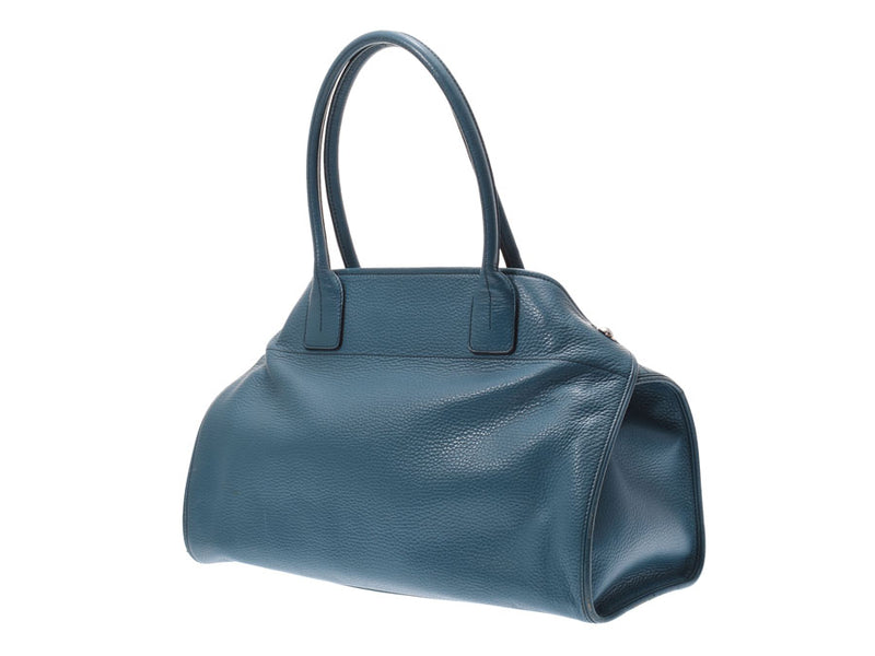 トッズ トートバッグ ブルー レディース メンズ レザー Bランク TODS
