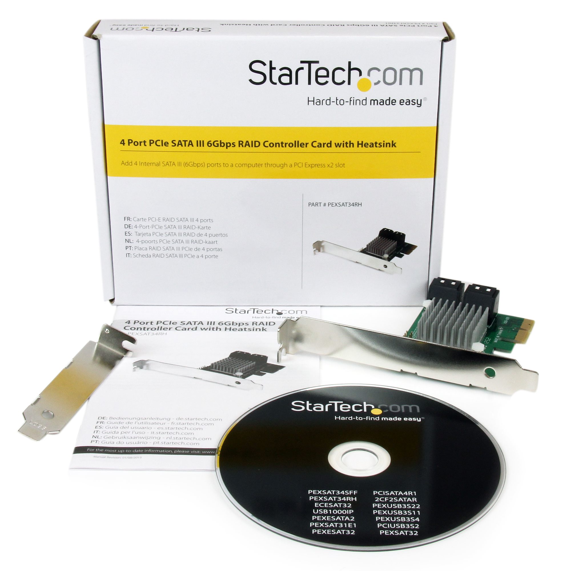 4 Port PCI Express 2.0 SATA III 6Gbps RAID Controller Card with
