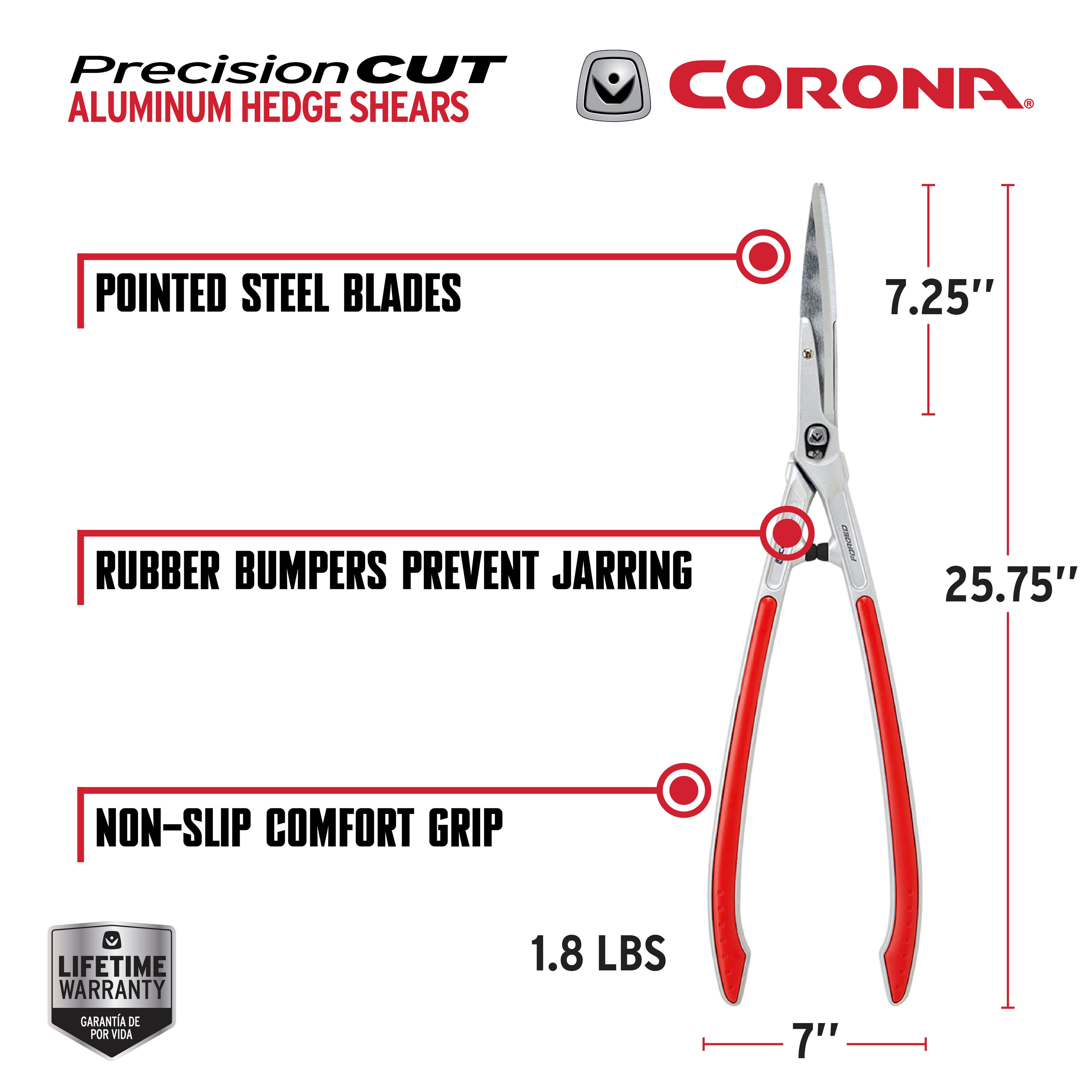 Corona 7.25-in Standard Hedge Shears HS15340CC at Lowes.com