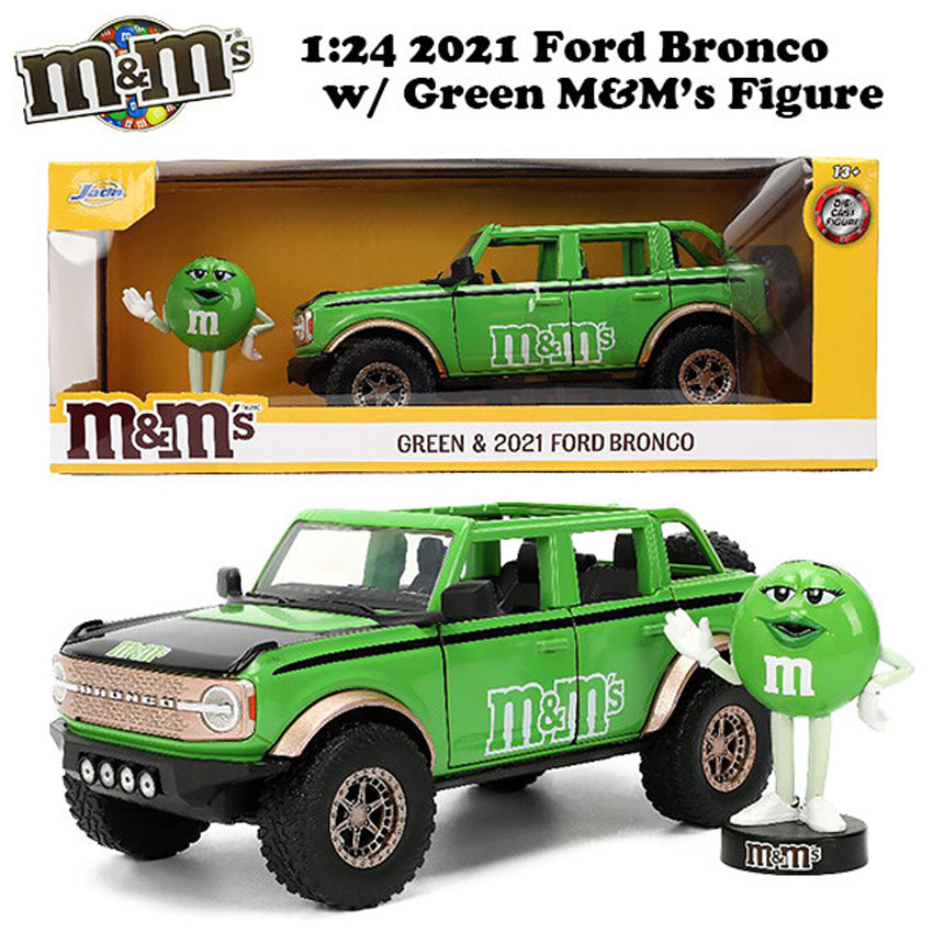 M&M'S レトロミニカー 1/24 JADA TOYS 2021 FORD BRONCO w/GREEN