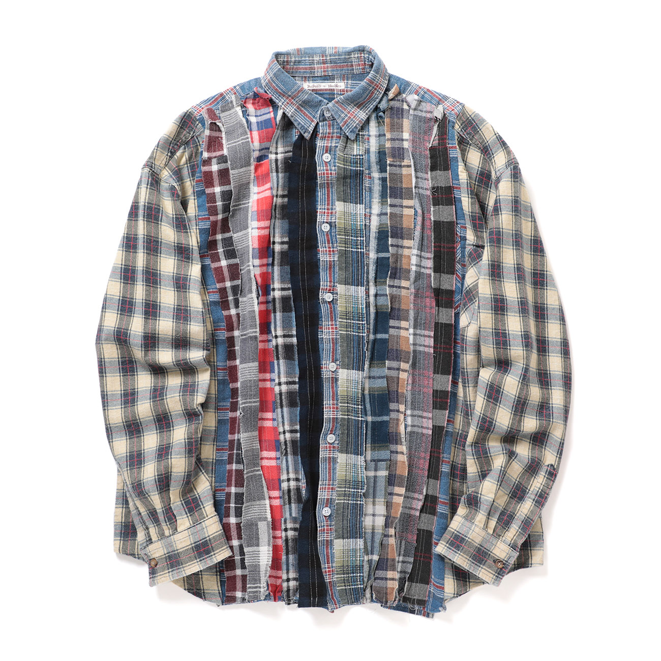 Rebuild by Needlesストライプシャツ Needles/ニードルズ】ストライプシャツ Open Collar Shirt - Faulourd