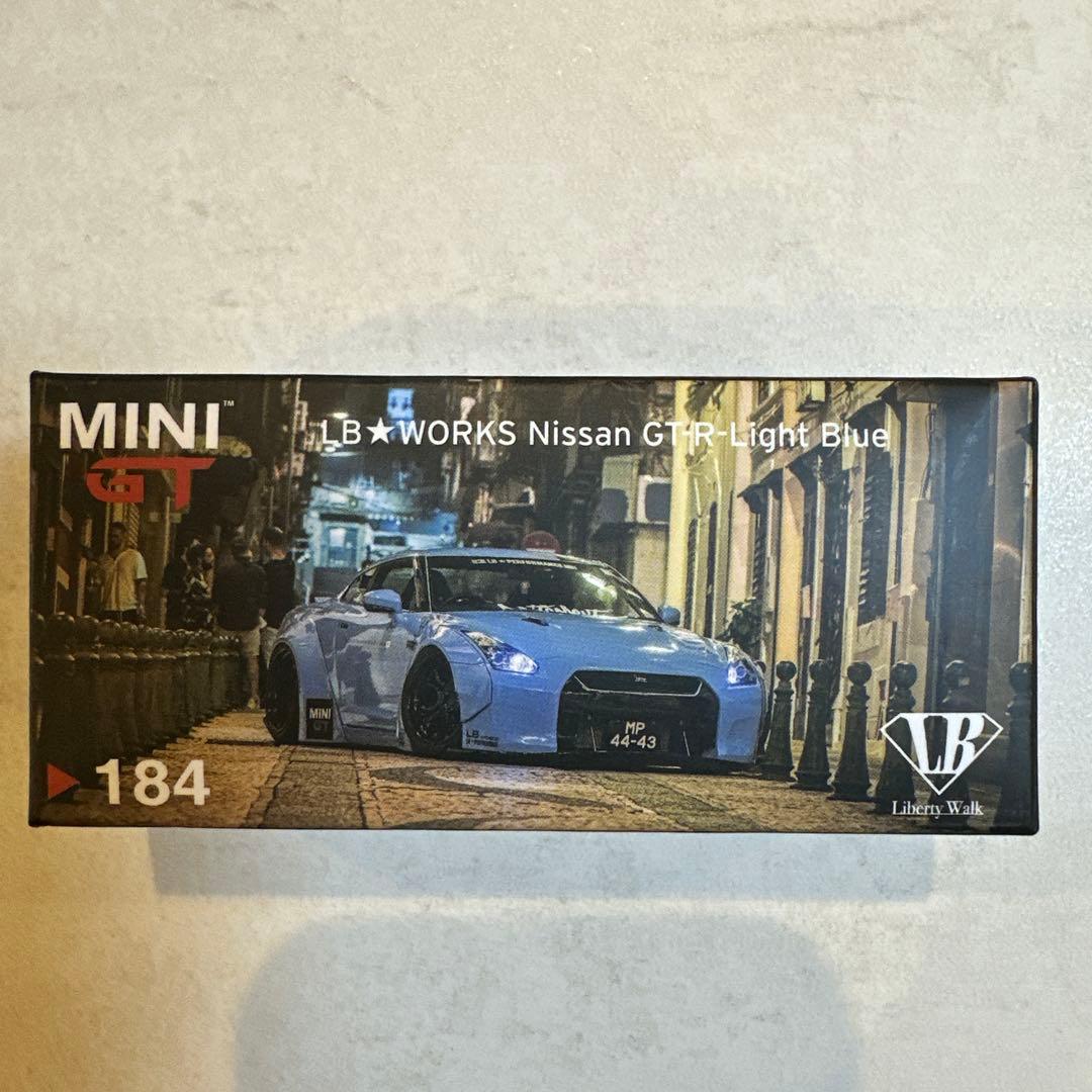 MINI GT LBWK NISSAN GTR ライトブルーNO.184 MINI GT LB*WORKS Nissan GT-R R35 Light Blue #184 Macau limited