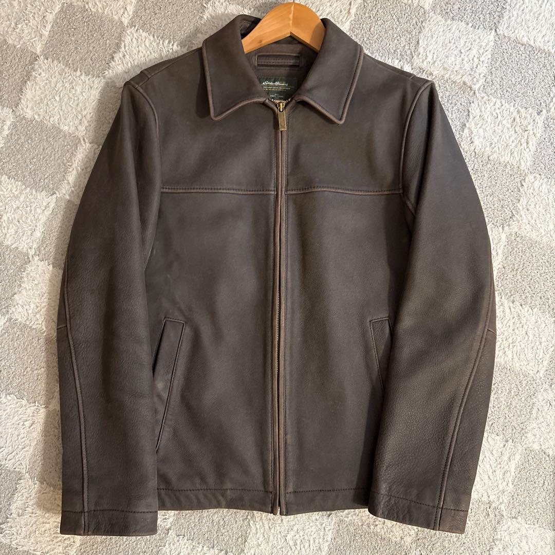 eddie bauer トラッカーレザージャケット　ブラウン 中古・古着通販】Eddie Bauer (エディーバウアー) レザージャケット