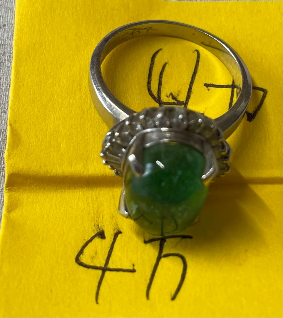 プラチナ　リング　緑 楽天市場】グリーンガーネット 1.05ct リング 11.5号 PT850 プラチナ