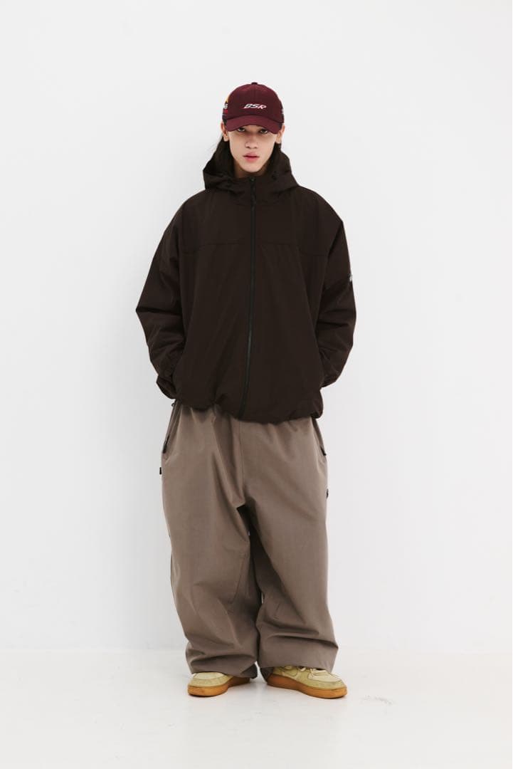 BSRABBIT スーパーワイドパンツ　ブラウン BSRABBIT ビエスラビット SOFT PEACH SUPER WIDE VENTILATION PANTS