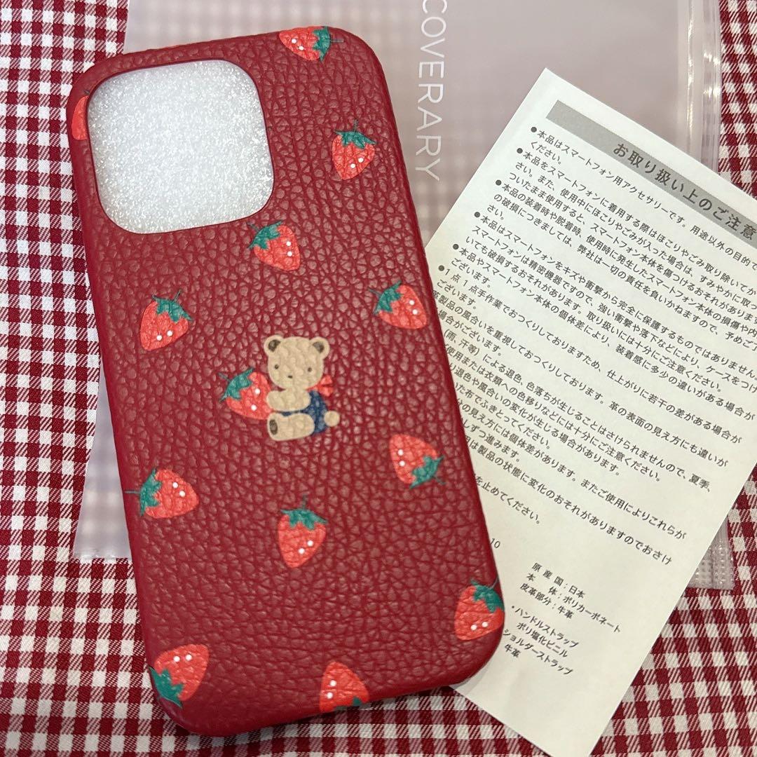 新品.未使用】♡ファミリア限定 カスタマイズスマホケース いちご