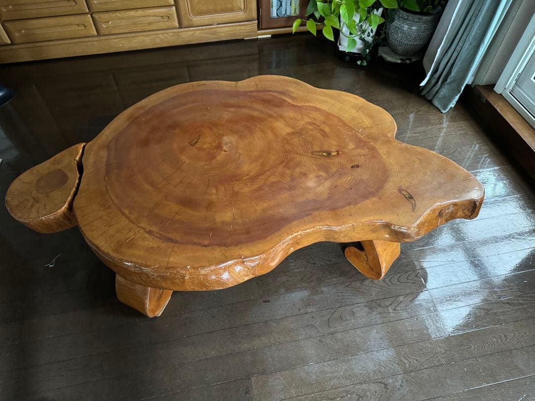 木製 亀型 テーブル 一枚板　お値下げしました KIDOMEIMOKU 欅一枚板ダイニングテーブル｜200cm(6人掛け) – 【公式