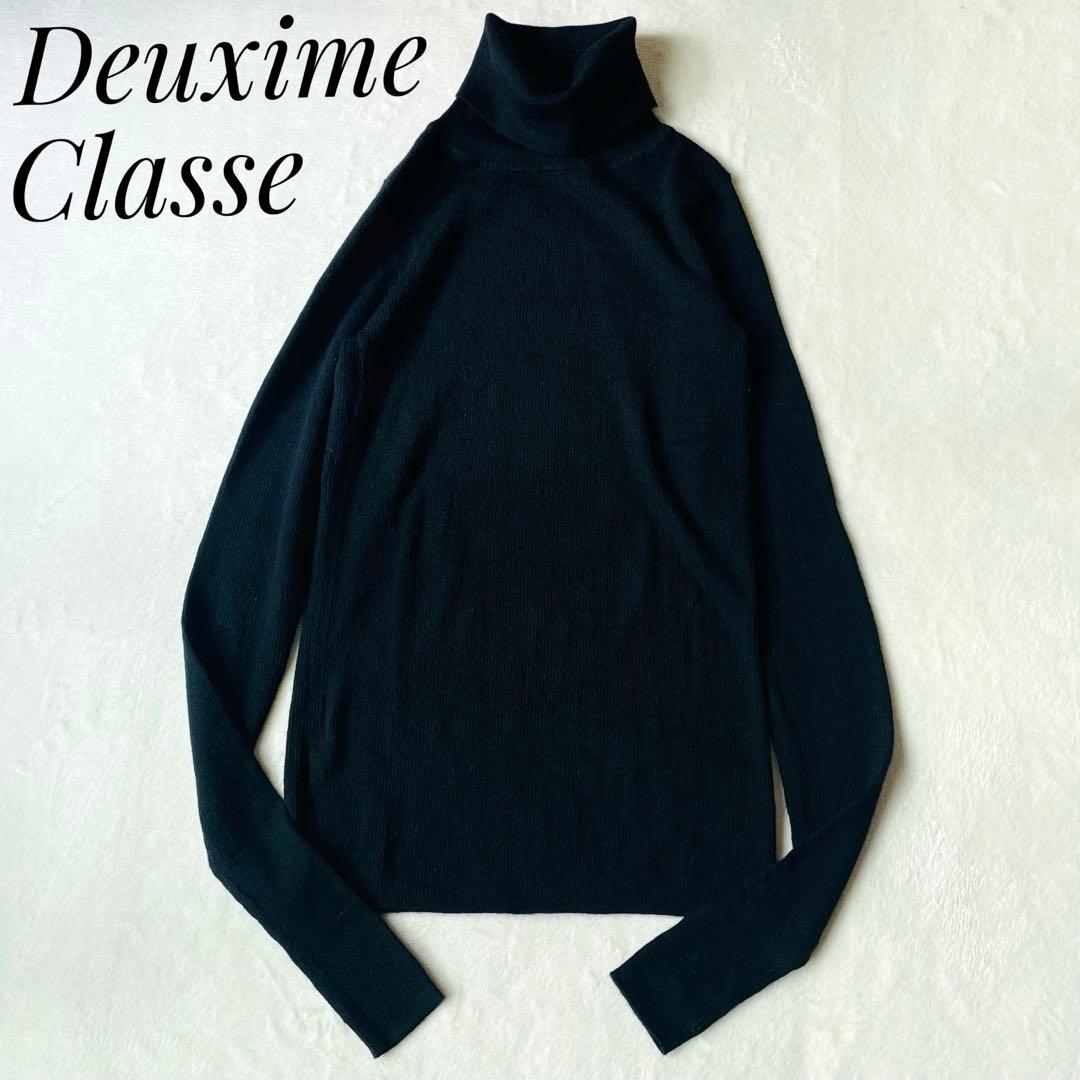 Deuxime Classe ブラック ribタートルネックセーター 黒　指抜き Deuxime Classe ブラック ribタートルネックセーター 黒 指抜き - メルカリ