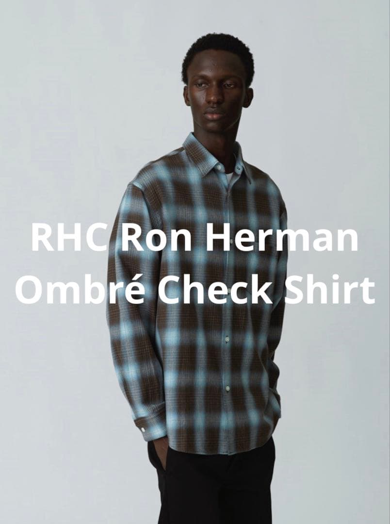 RHCロンハーマン オンブレチェックシャツ rhc オンブレチェックシャツ ブルー ロンハーマン 25ss ombre - メルカリ