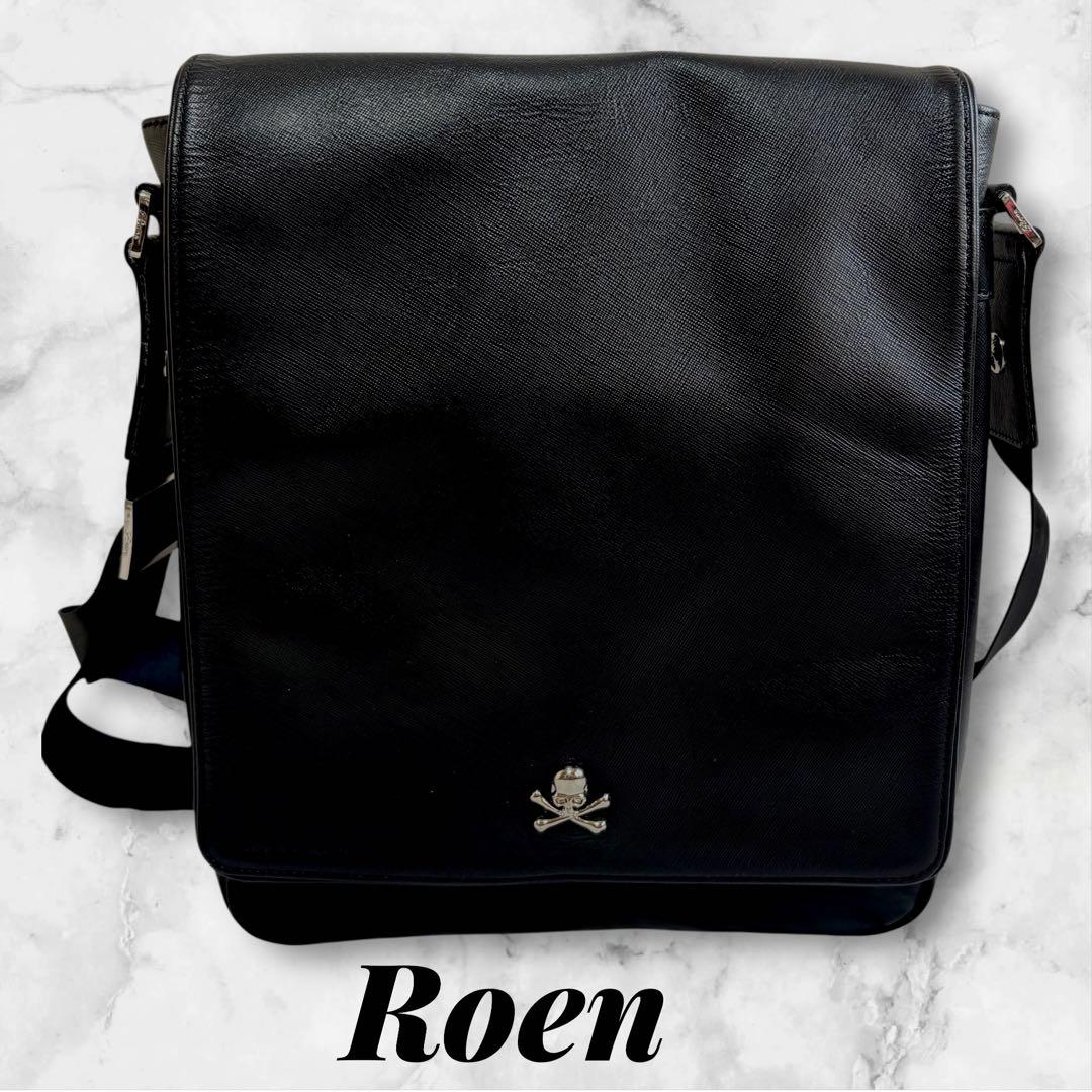 【美品✨希少】Roen ロエン スカル金具 メッセンジャーバッグ ロンシャン LONGCHAMP 34180 HPN ショルダーバッグ Roseau レディース