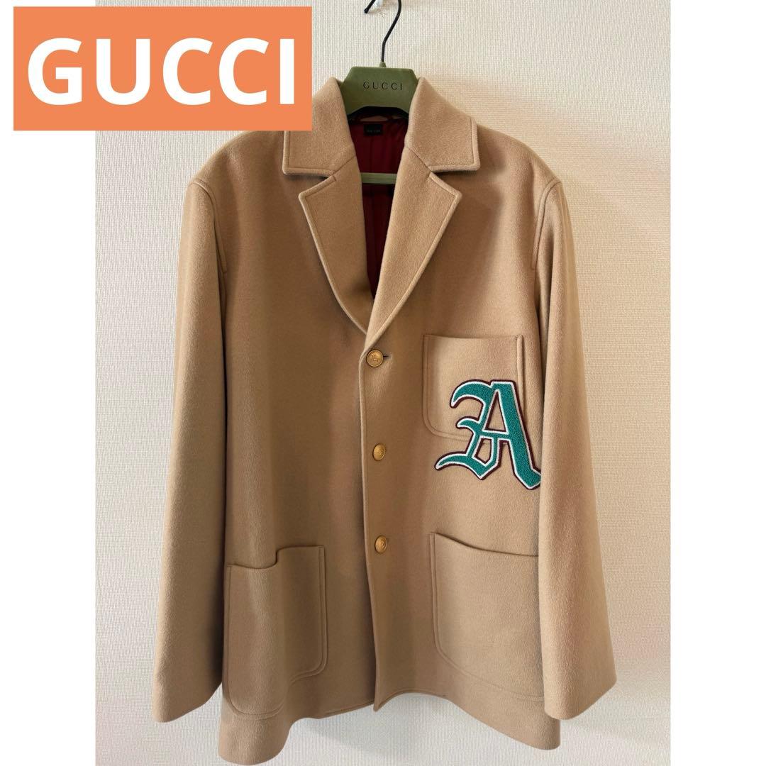 Gucci ベージュ 100%カシミアチェスターコート GUCCI（グッチ）チェスターコート ベージュ サイズ:48(L位) メンズ