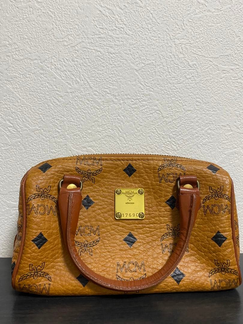 【美品】MCM ミニボストンバッグ ショルダーバッグ ☆MCM☆ミニボストンショルダーバッグ MWBAASE03CO (MCM/ボストン