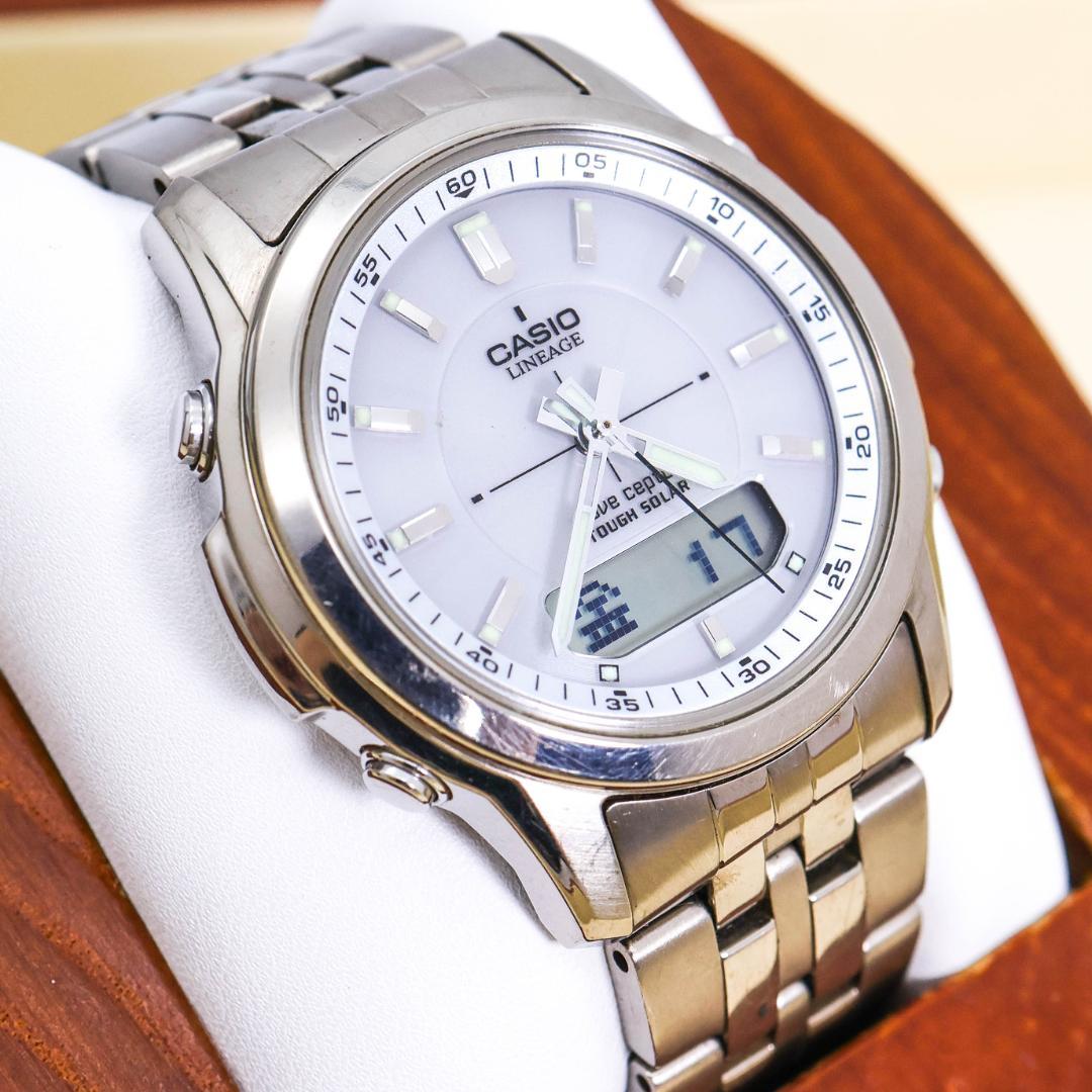 稼働 CASIO LINEAGE 腕時計 電波ソーラー チタン アナデジ1225 LINEAGE カシオ リニエージ 電波ソーラー 腕時計 メンズ LIW-120DEJ