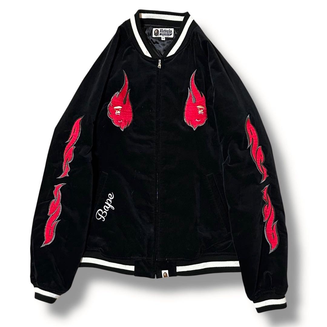 A BATHING APE 19AW ベロア ファイアー柄 スカジャン 楽天市場】ベロア（種類（コート・ジャケット）スカジャン）（メンズ
