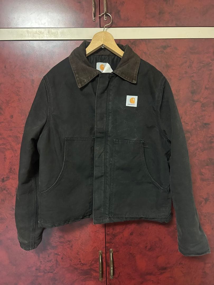 Carhartt ダークブラウン コットンジャケット カーハート カモラインド アクティブ ジャケット（ダークブラウン