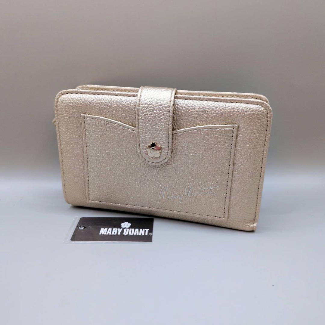 MARY QUANT マリークワント　ゴールド 二つ折り財布 公式】【キルトフォームデイジーウォレット】マリークワント MARY