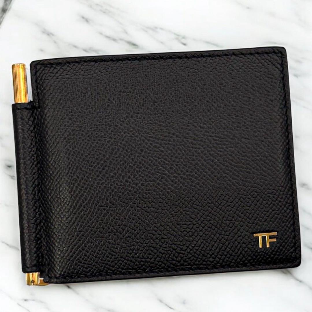極美品 箱付 トムフォード マネークリップ 財布 札入れ カード コンパクト 黒 TOM FORD（トムフォード） ◇トムフォード◇メンズ マネークリップ