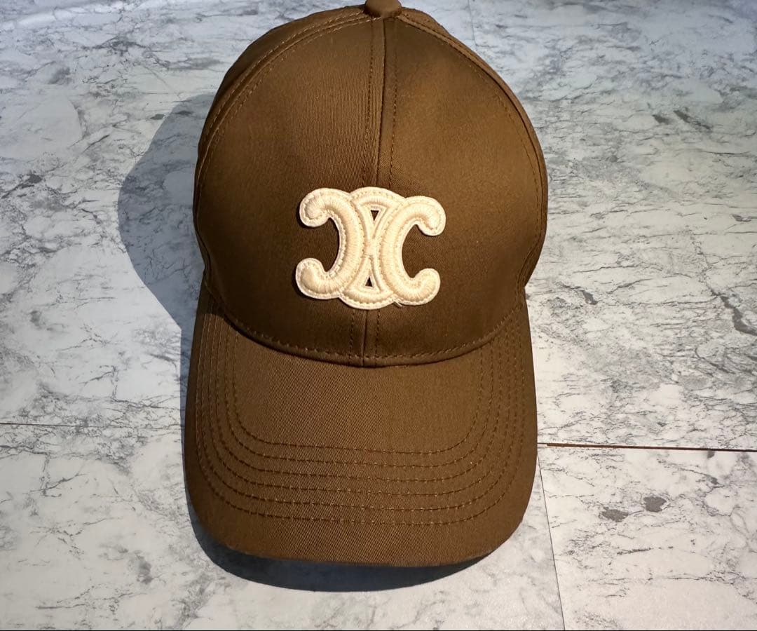 CELINE セリーヌ　キャップ　ブラウン 中古・古着通販】CELINE (セリーヌ) トリオンフベースボールキャップ