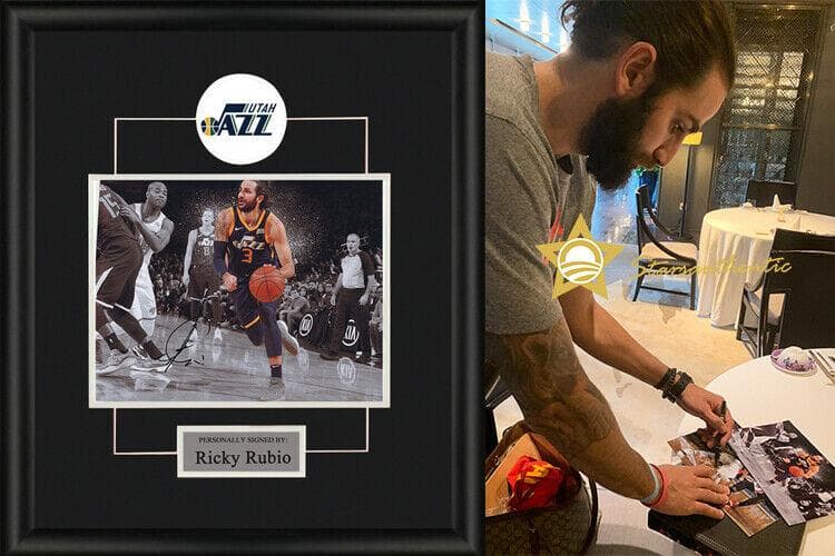 直筆サイン入り写真 リッキー・ルビオ NBA ユタ・ジャズ SA鑑定済 直筆サイン入り写真 リッキー・ルビオ NBA ユタ・ジャズ SA鑑定済 今夏