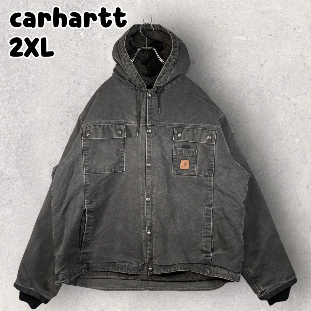 carhartt サンドストーン フードジャケット ダック 2XL ブラック