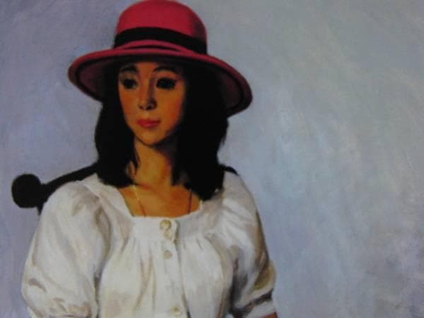梶 進 「白い服」、限定画集より、藤島 武二、新品額装付