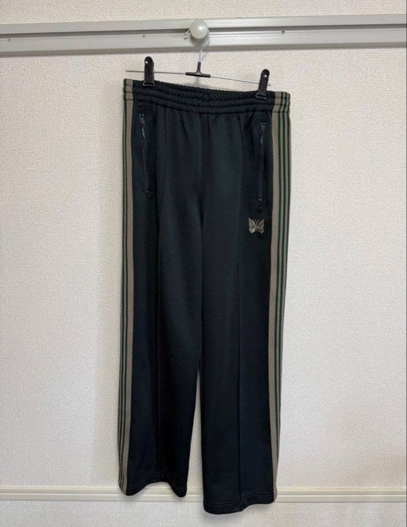 Needles 21ssトラックパンツ ストレートダークグリーン Needles - needles 21ss トラックパンツ ティールグリーン ストレート