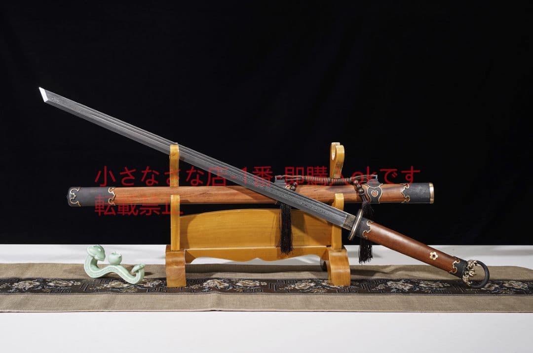盛漢環首刀百錬文様鋼酸枝 古兵器 武具 刀装具 日本刀 模造刀 居合刀 盛漢環首刀百錬文様鋼酸枝 古兵器 武具 刀装具 日本刀 模造