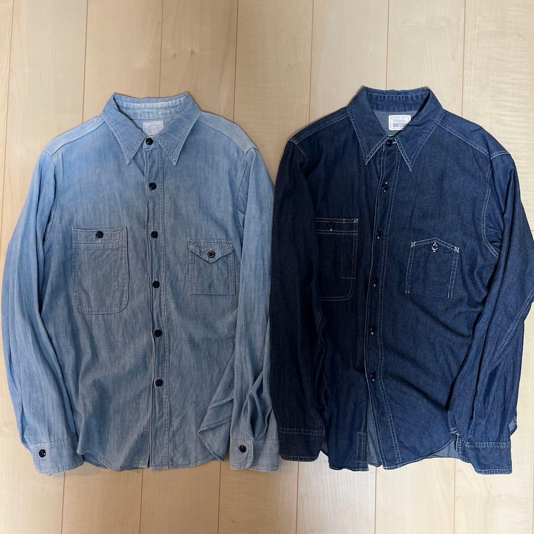 m.v.p. x BIG YANK デニムシャツ 2色セット EARLY 1946 SHIRTS INDIGO CHAMBRAY|【MOONLOID別注】1946シャツ