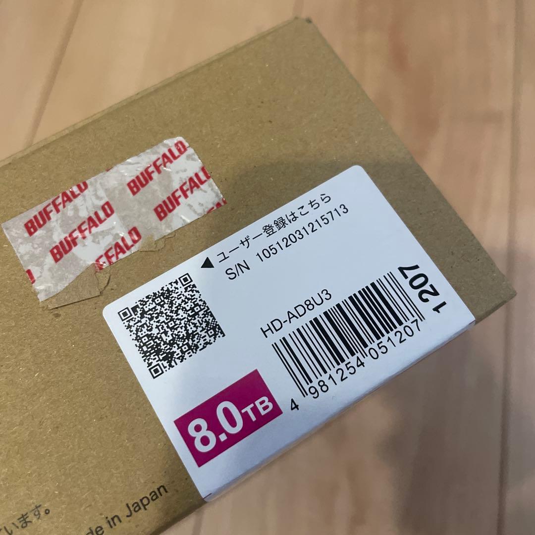 新品_BUFFALO 外付けハードディスク HD-AD8U3 8.0