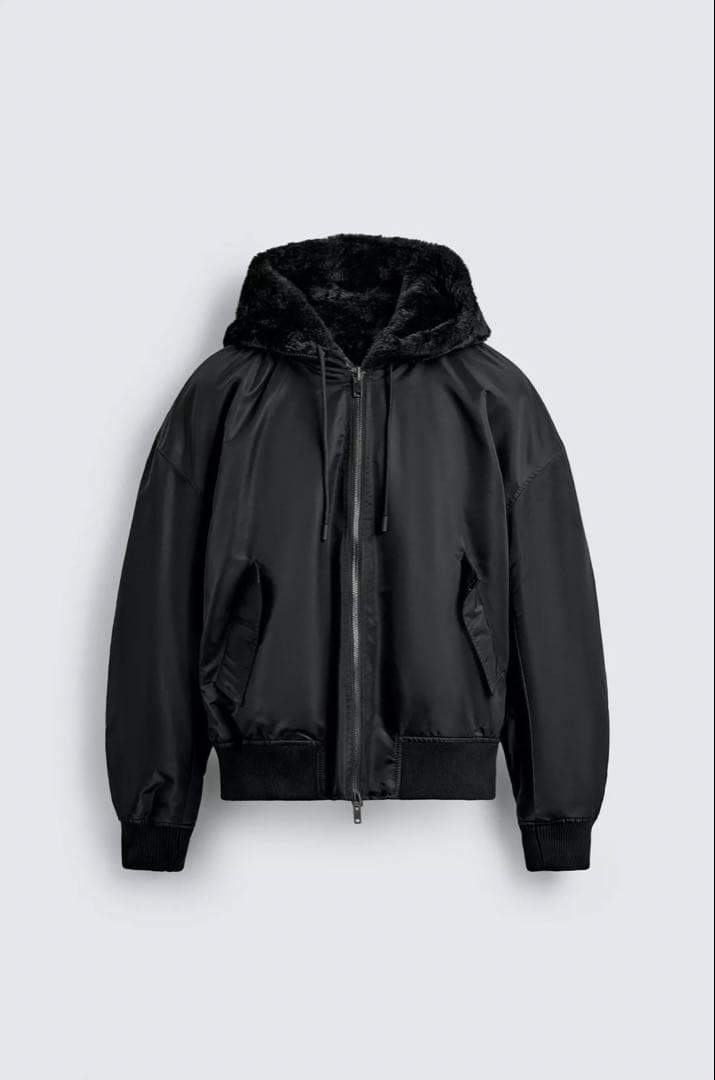 zara リバーシブルフェイクファーボンバージャケット ZARA】リバーシブルフェイクファーボンバージャケット (ZARA