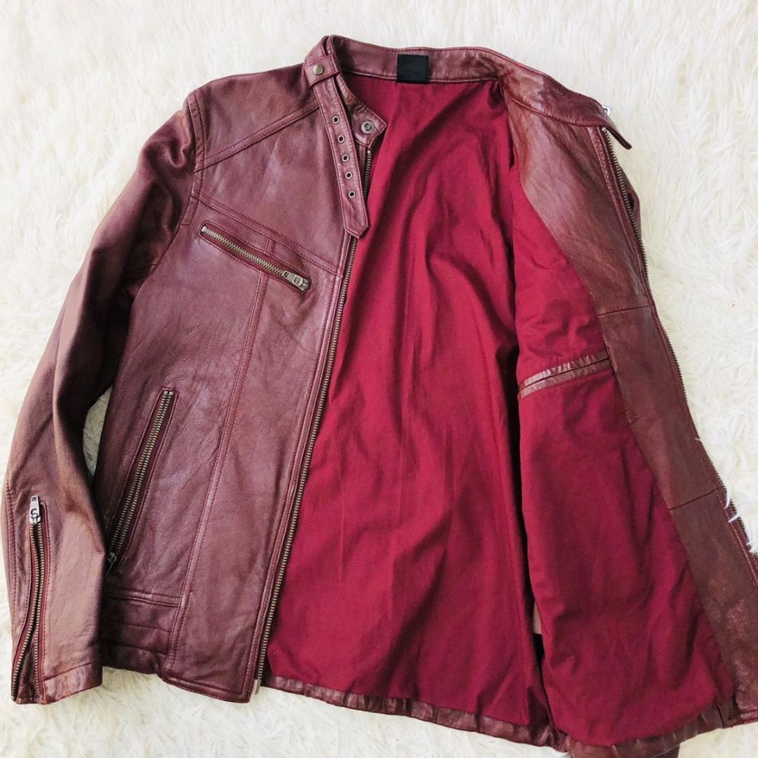 ★希少カラー★JACKROSE シングルライダース 羊革 ボルドー L相当 本革 JACKROSE（ライダースジャケット）のフリマアイテム一覧