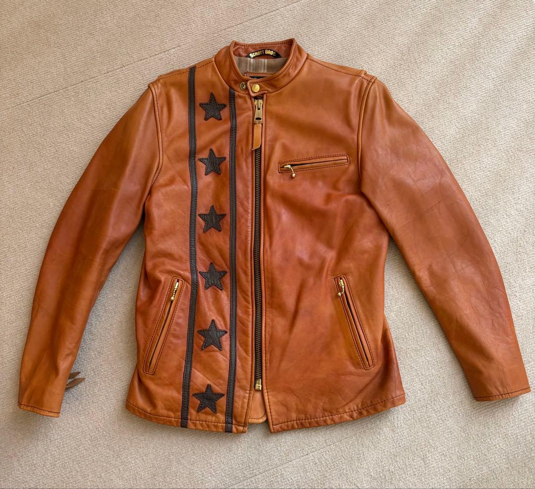 Schott ショット カフェレーサー シングルライダース 牛革 サイズM Schott N.Y.C（ショット） Schott カフェレーサー ジャケット(シングル
