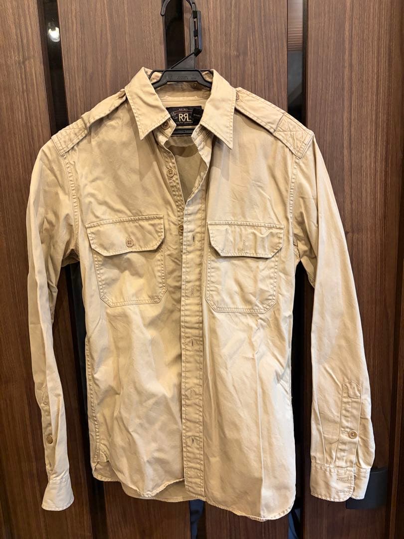 RRL ベージュ シャツ XS 中古・古着通販】RRL (ダブルアールエル) ワークシャツ ベージュ