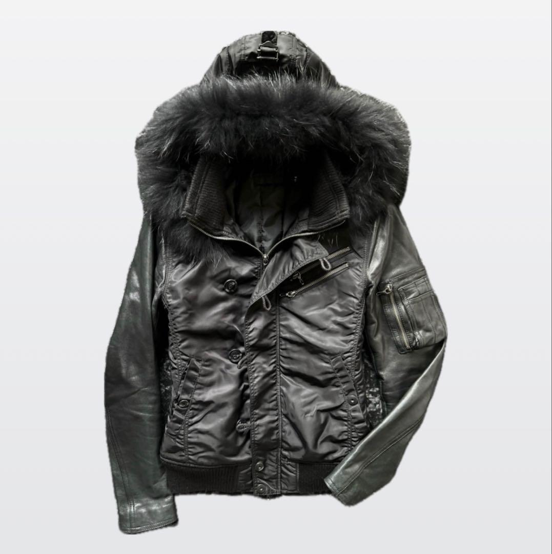 ジャケット・アウター [fuga] leather fur jacket archive 00s archive fuga coating fur jacket - メルカリ