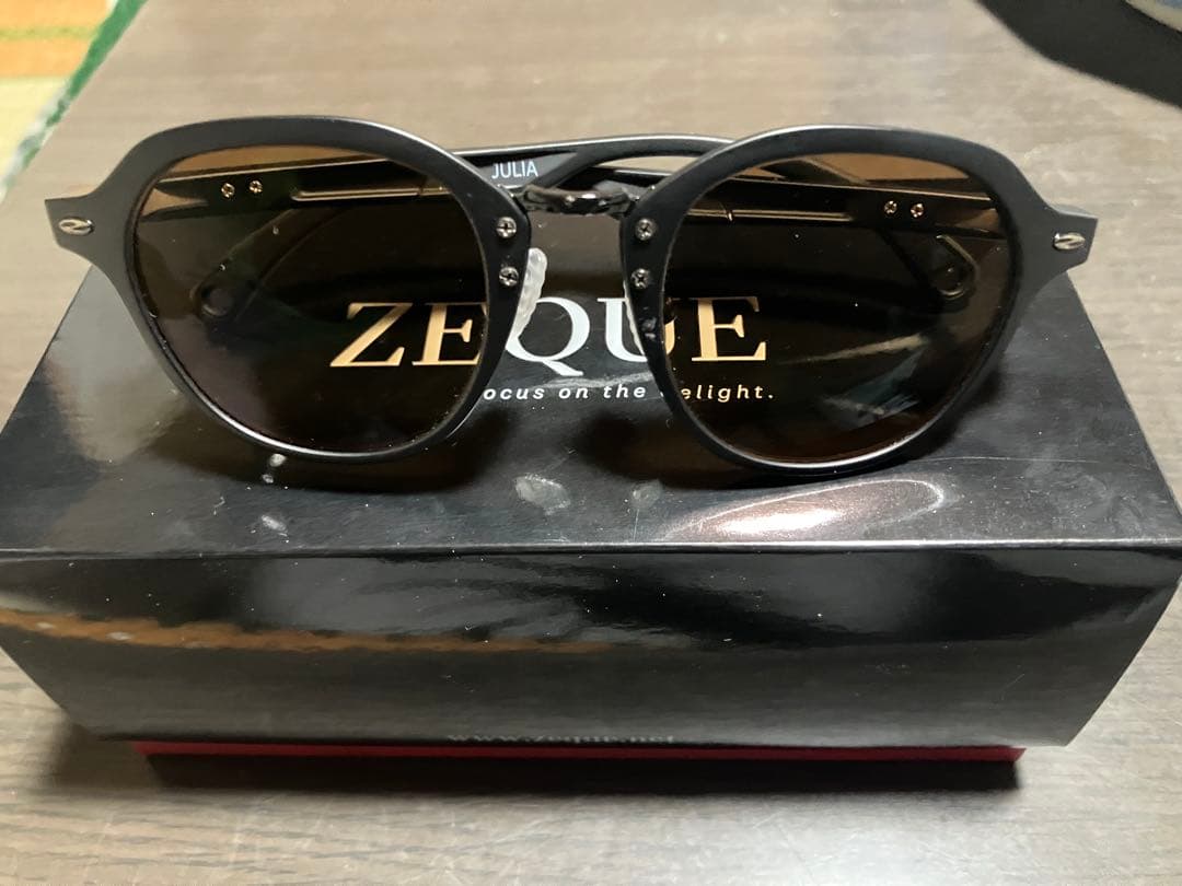 ZEQUE JULIA TALEXラスターオレンジ ゼクー ジュリア マットブラック ラスターオレンジ 偏光サングラス