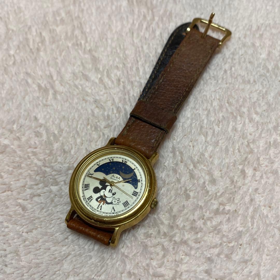 ミッキー 30年以上前 SEIKO ALBA 腕時計 ムーンフェイズ - メルカリ
