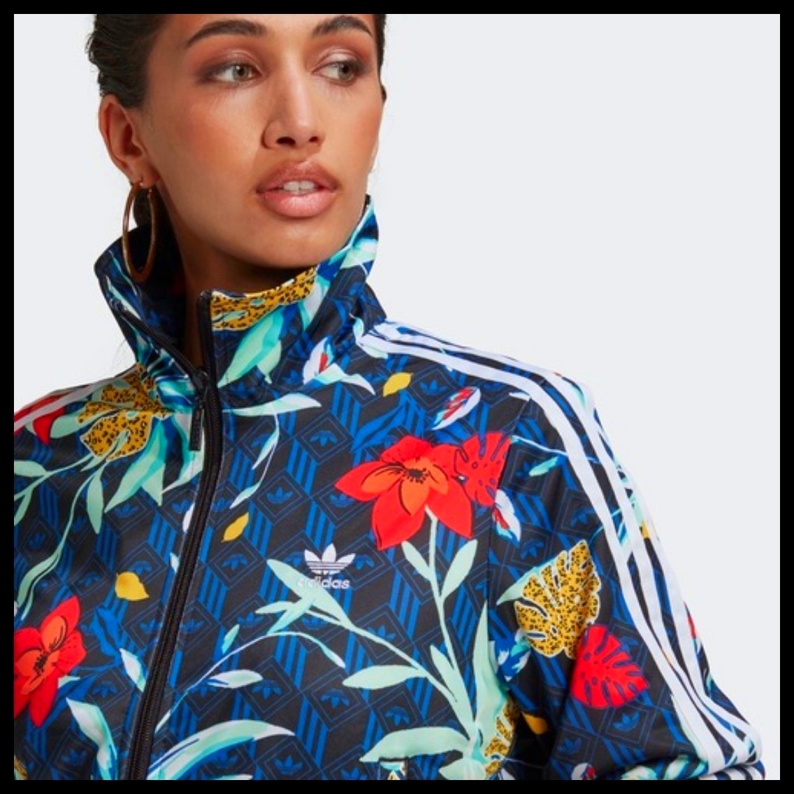新品未使用】adidas 花柄トラックジャケット ボタニカル柄ジャージ L