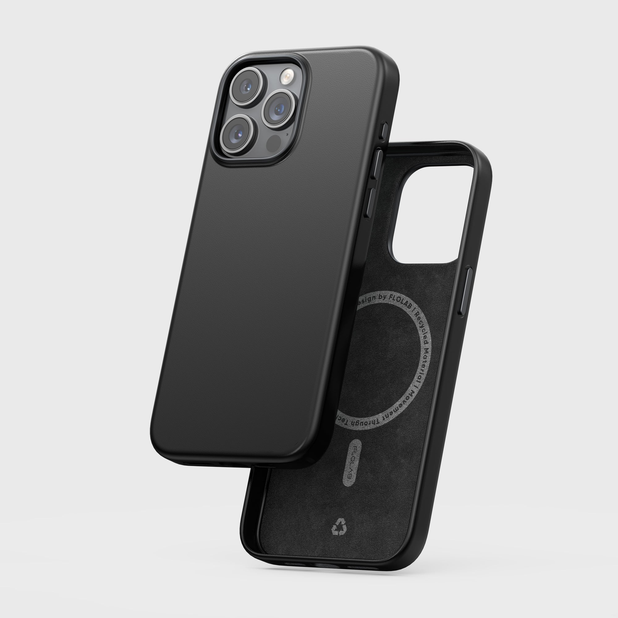 iPhone 15 Leather Case TerraTact NAPA – Midnight Black | FLOLAB